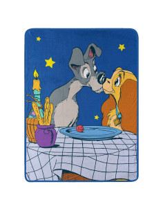 Manta Micro Raschel Disney Lady y el Vagabundo 116.8x152.4cm