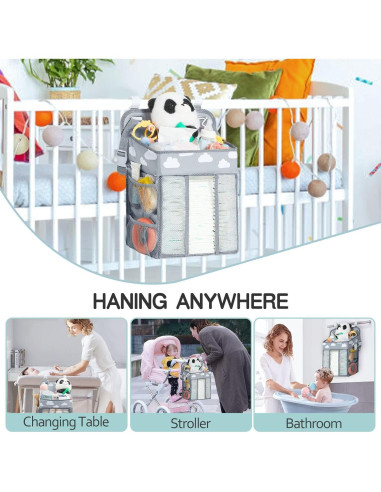 Organizador de Pañales Colgante QRZLP - Bolsa de Almacenamiento 50 Pañales