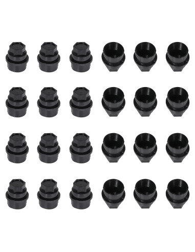 24 Pcs Cubiertas de Tuercas de Rueda LoloWheat M27-2.0 22mm