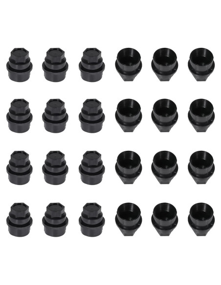 24 Pcs Cubiertas de Tuercas de Rueda LoloWheat M27-2.0 22mm