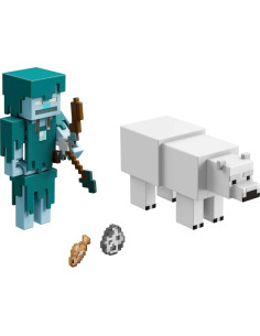 Figuras de Acción Minecraft Mattel 2 Pk, 8.26 cm, Oso Callejero y Polar 2