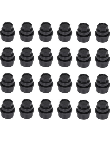 24 Pcs Cubiertas de Tuercas de Rueda LoloWheat M27-2.0 22mm