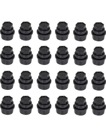 24 Pcs Cubiertas de Tuercas de Rueda LoloWheat M27-2.0 22mm