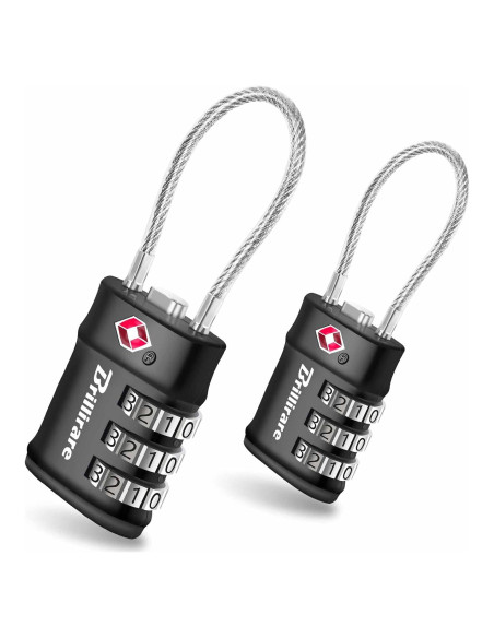 2 Candados de Equipaje Aprobados por TSA BRILLIRARE 3 Dígitos