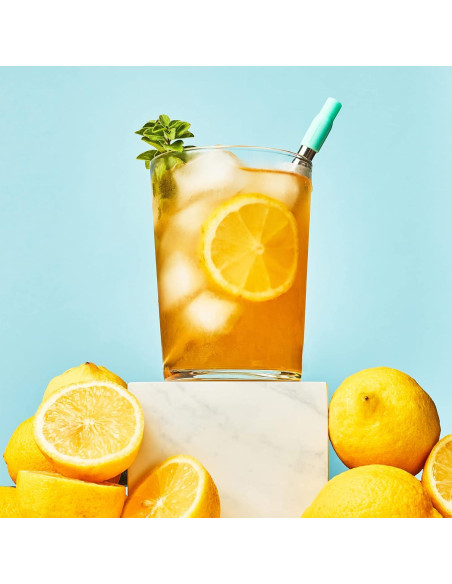 Popote Metálico Reutilizable ZOKU Verde Azulado 10-23 cm