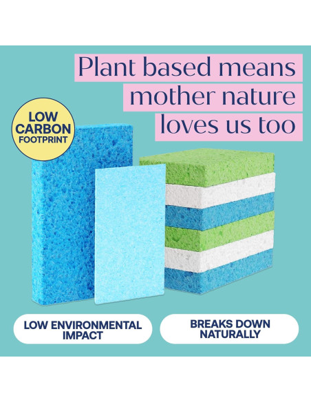 Esponjas Pop-Up Fab Tab - 12 Esponjas de Celulosa Absorbentes