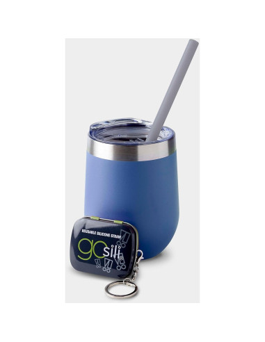 Pajitas de Silicona Reutilizables GoSili 20.32 cm Gris