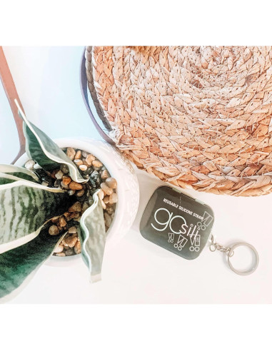 Pajitas de Silicona Reutilizables GoSili 20.32 cm Gris