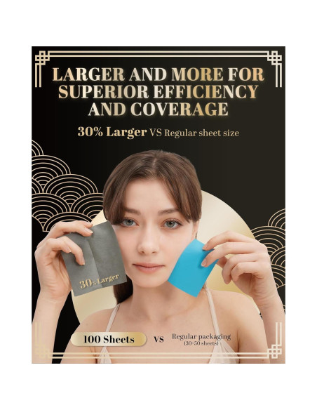 Papel Absorbente de Aceite DANABE - 100 Hojas de Carbón de Bambú