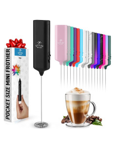 Batidor de Leche Zulay Kitchen Mini - Mezclador Portátil Negro