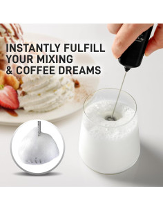 Batidor de Leche Zulay Kitchen Mini - Mezclador Portátil Negro 2