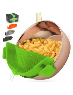 Colador de Silicona Zulay Ajustable para Sartenes y Ollas Verde