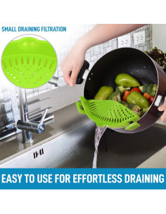 Colador de Silicona Zulay Ajustable para Sartenes y Ollas Verde 2