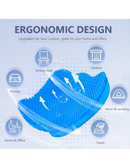 Cojín de Gel Tsmertor XL para Alivio de Ciática y Dolor