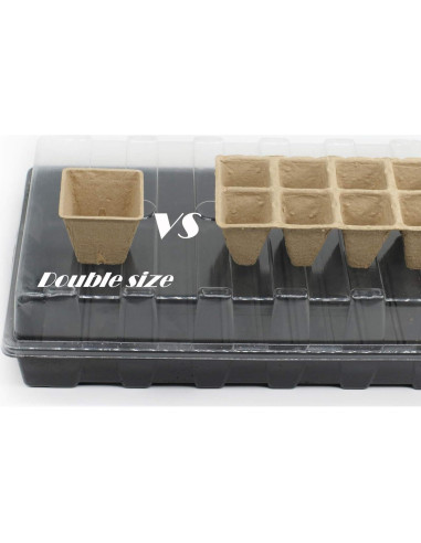 Kit de Inicio de Semillas Taietc - 100 Macetas de Turba Cuadradas