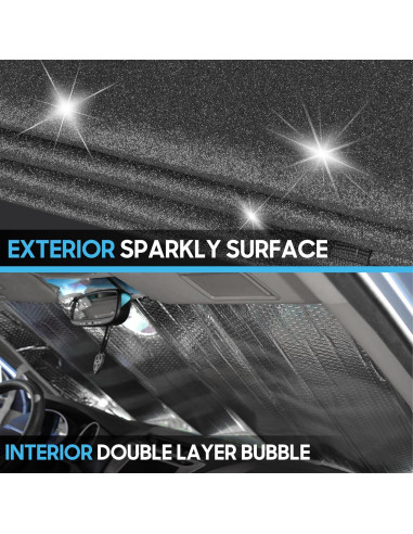 Protector Solar Parabrisas BDK AS-2511 147x69 cm Brillo Negro