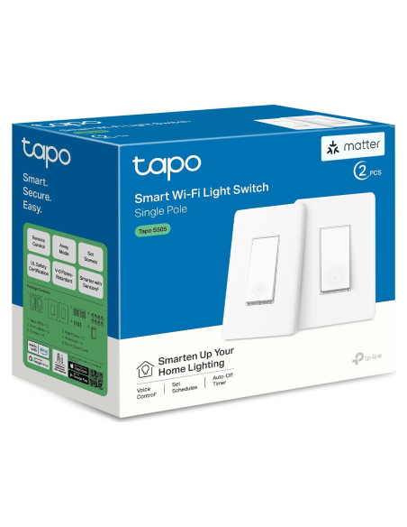 Interruptor de Luz Inteligente TP-Link Tapo S505 2-Pack | Control por Voz