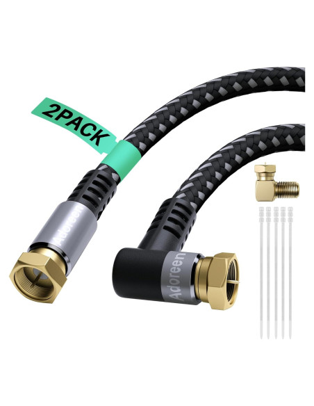 Cable Coaxial Adoreen 1.22 m Cuádruple Blindado RG6 90