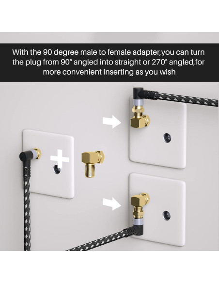 Cable Coaxial Adoreen 1.22 m Cuádruple Blindado RG6 90