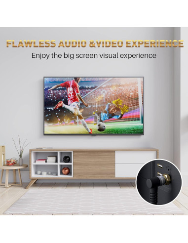 Cable Coaxial Adoreen 1.22 m Cuádruple Blindado RG6 90