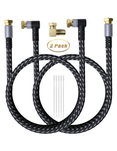 Cable Coaxial Adoreen 1.22 m Cuádruple Blindado RG6 90