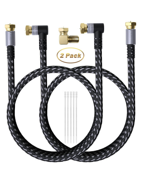 Cable Coaxial Adoreen 1.22 m Cuádruple Blindado RG6 90