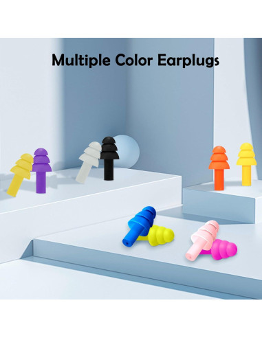 100 Pares de Tapones para Oídos Silicona Reutilizables Leffis