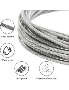 Kit de Cable de Acero Inoxidable FHTDW 30.48m 148PCS para Exterior 2