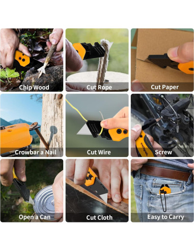 Cuchillo Utility Plegable JiangCore SK5 con 3 Cuchillas