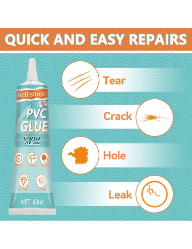 Kit de Parche para Colchón Inflable Bellisinno 60ml PVC Impermeable