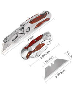 Cuchillo Utility Plegable WORKPRO con Mango de Madera 15.24 cm 2