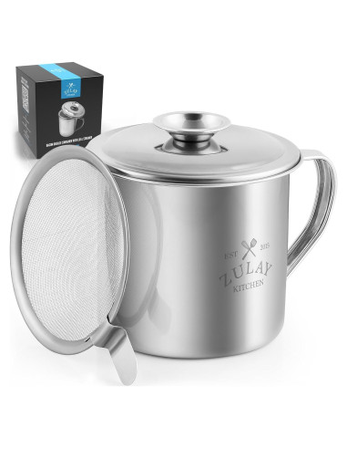 Contenedor de Grasa de Tocino Zulay 1L Acero Inoxidable