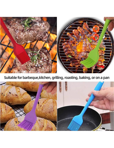 Juego de Brochas de Silicona Febarula 2-Pack Resistente al Calor