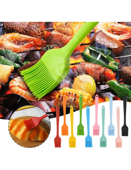 Juego de Brochas de Silicona Febarula 2-Pack Resistente al Calor