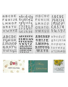 Sellos Transparentes de Letras Cyrank 8 Piezas para DIY