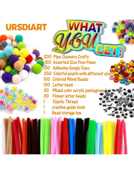 Kit de Manualidades URSDIART 1258 Piezas para Niños