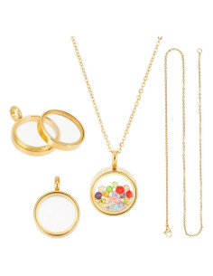 Colgante Flotante de Recuerdo UNICRAFTALE con Collar de Acero Inoxidable