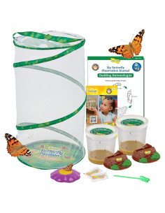 Kit de Mariposas Insect Lore con 10 Orugas Vivas y Hábitat 61 cm