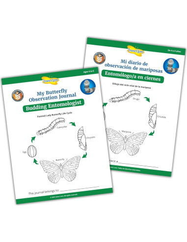 Jardín de Mariposas Insect Lore con 5 Orugas Vivas y Diario STEM