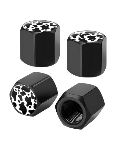 4 Tapones de Válvula de Neumático NYTKL Aluminio Estilo Vaca
