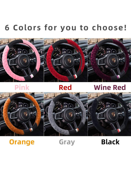 Funda Universal para Volante Cxtiy gx013 Piel Esponjosa 38cm Rojo Vino