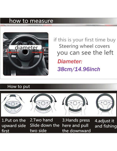 Funda Universal para Volante Cxtiy gx013 Piel Esponjosa 38cm Rojo Vino