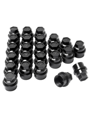 Juego de 24 Tapas de Tuerca de Rueda Mardarth M27x2.0 Negro