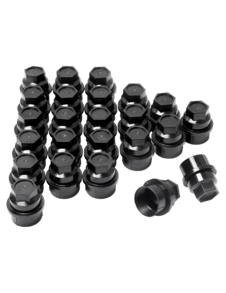 Juego de 24 Tapas de Tuerca de Rueda Mardarth M27x2.0 Negro