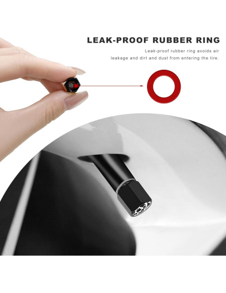 4 Tapones de Válvula de Neumático NYTKL Aluminio Estilo Vaca