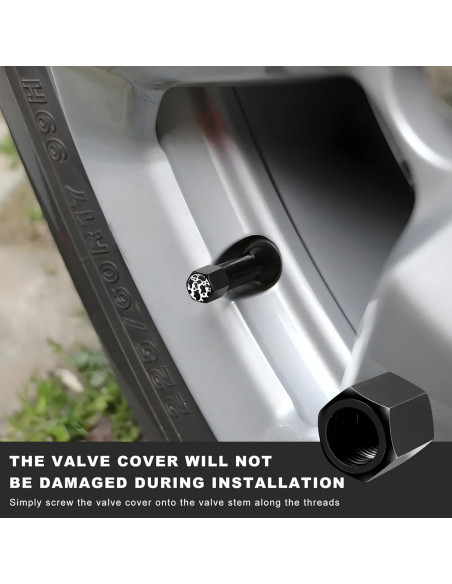 4 Tapones de Válvula de Neumático NYTKL Aluminio Estilo Vaca