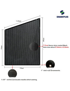 Pantalla de Sombra Lateral SHADEPLUS 2.74m x 2.13m Negra 2