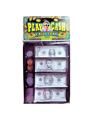 Bandeja de Dinero de Juguete JaRu 3128 con 20 Monedas y Billetes