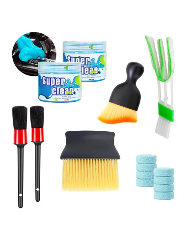 Kit de Limpieza de Interiores de Automóvil INGWETECH - 16 Piezas
