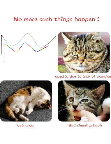 Juguetes de Varita Interactivos para Gatos M JJYPET 2 Pcs